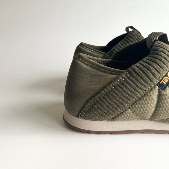 Men’s New Teva Olive Green Canvas Leather Rubber Outsole Sneakers Mules Size 10 - Picture 14 of 14